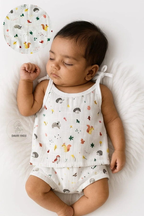 Smurf Finds Organic Cotton Unisex Muslin Jhabla's| 100% Cotton| Perferct for New Borns| White | SMJB5505 - 3-6 Month, White