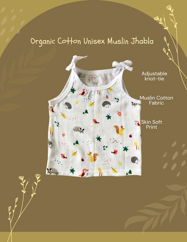 Smurf Finds Organic Cotton Unisex Muslin Jhabla's| 100% Cotton| Perferct for New Borns| White | SMJB5505 - 3-6 Month, White