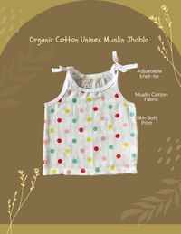 Smurf Finds Organic Cotton Unisex Muslin Jhabla's| 100% Cotton| Perferct for New Borns| White | SMJB5504 - 3-6 Month, White