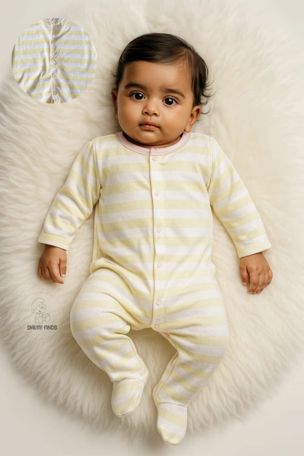 Smurf Finds Organic Cotton Unisex Rompers| 100% Cotton| Perferct for Babies|Safe Prints| Half White|SMLR5802 - 3-6 Month, Half White