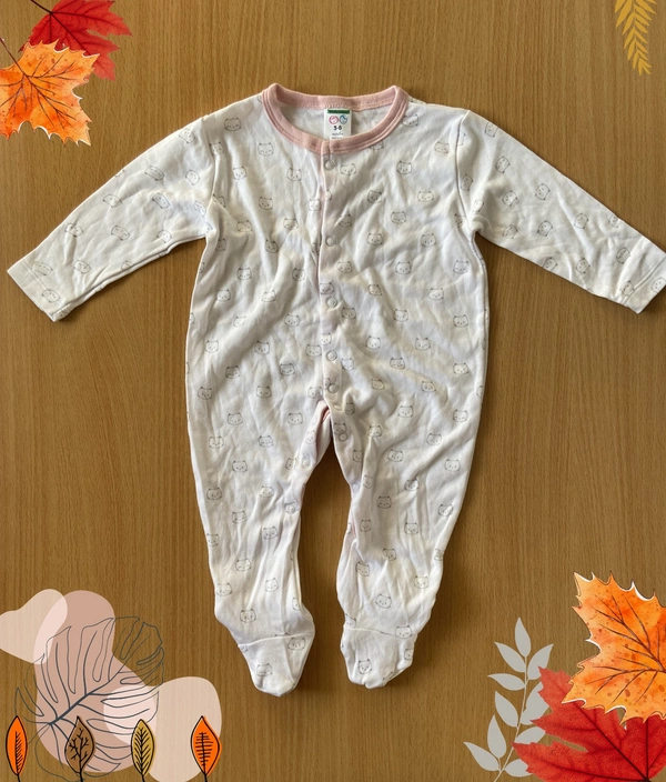 Smurf Finds Organic Cotton Unisex Rompers| 100% Cotton| Perferct for Babies|Safe Prints| White|SMLR5801 - 9-12 Month, White