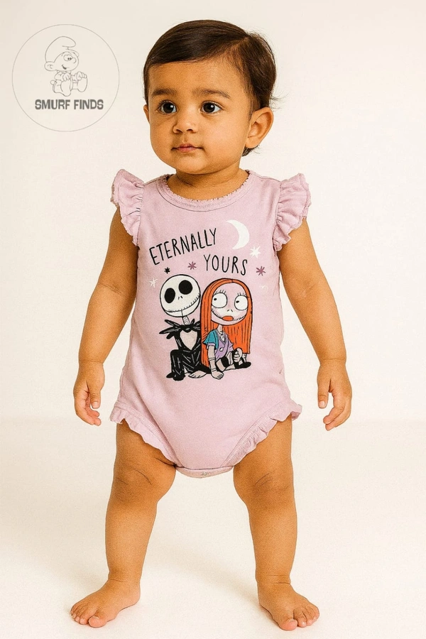 Smurf Finds Organic Cotton Unisex Rompers| 100% Cotton| Perferct for Babies|Safe Prints| Pink | SMRM42012 - 3-6 Month, Pink