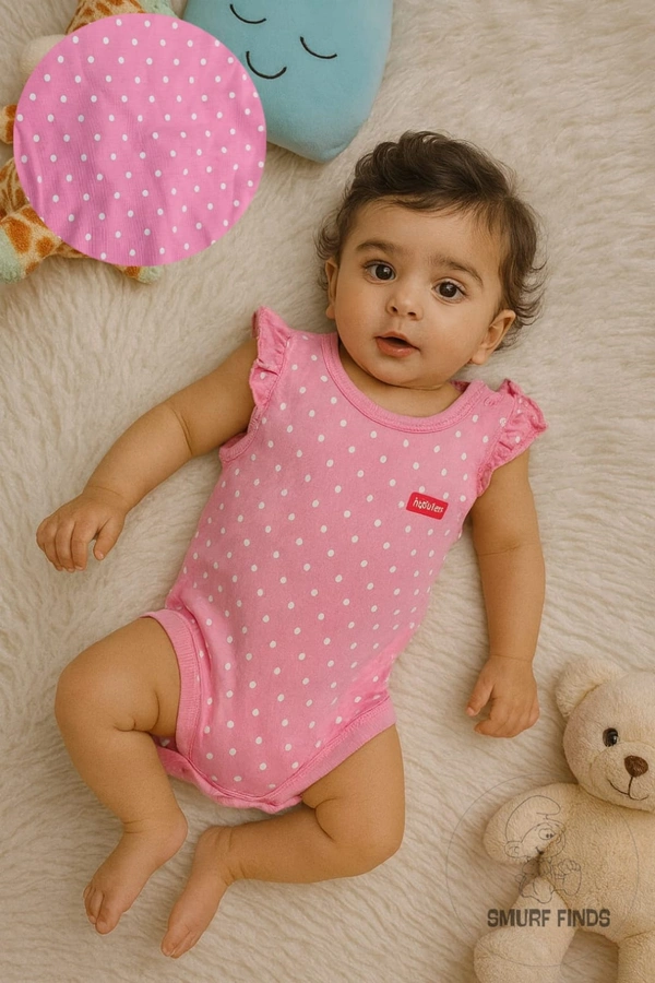 Smurf Finds Organic Cotton Unisex Rompers| 100% Cotton| Perferct for Babies|Safe Prints| Baby Pink | SMRM59035 - 9 - 12 Mon, Baby Pink