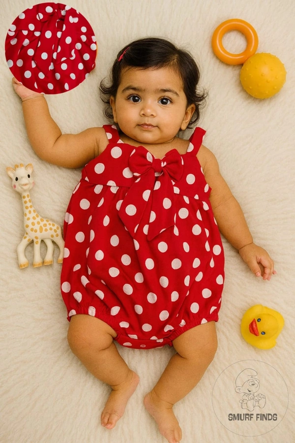 Smurf Finds Organic Cotton Unisex Rompers| 100% Cotton| Perferct for Babies|Safe Prints| Red | SMRM59045 - 9 - 12 Mon, Red