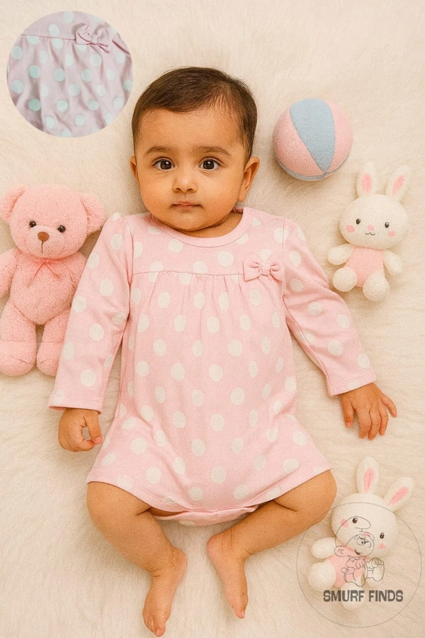 Smurf Finds Organic Cotton Unisex Rompers| 100% Cotton| Perferct for Babies|Safe Prints| Baby Pink | SMRM59024 - 12 -18 Mon, Baby Pink