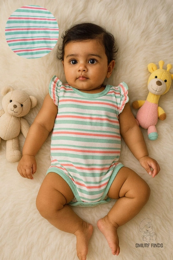 Smurf Finds Organic Cotton Unisex Rompers| 100% Cotton| Perferct for Babies|Safe Prints| White | SMRM59029 - 12 - 18 Mon, White