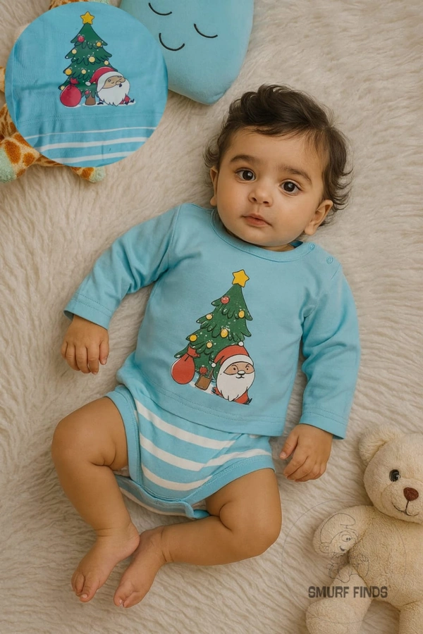 Smurf Finds Organic Cotton Unisex Rompers| 100% Cotton| Perferct for Babies|Safe Prints| Sky Blue| SMRM59038 - 6 - 9 Mon, Sky Blue
