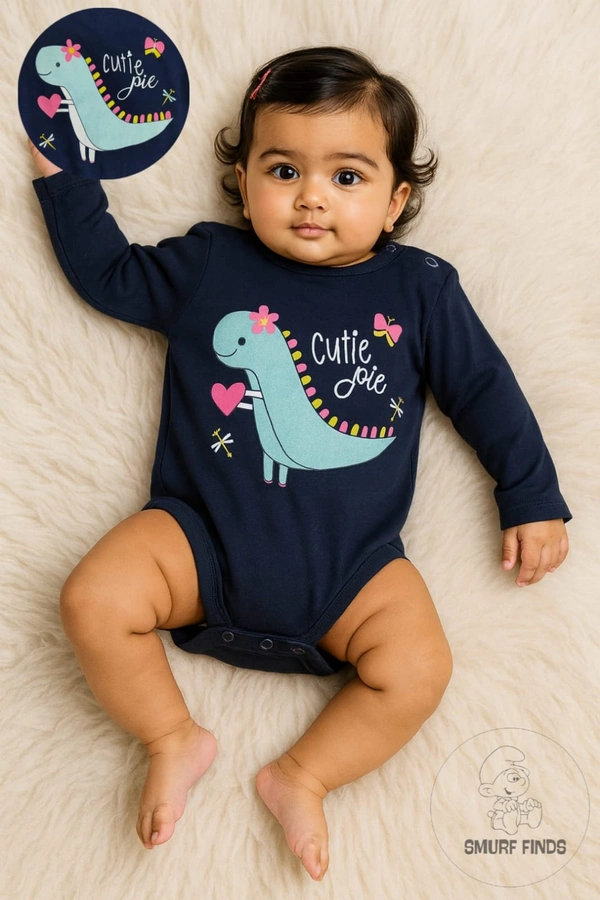 Smurf Finds Organic Cotton Unisex Rompers| 100% Cotton| Perferct for Babies|Safe Prints| Navy Blue | SMRM59047 - 9 - 12 Mon, Navy Blue