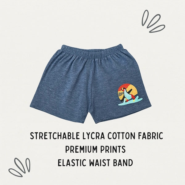 Smurf Finds Organic Cotton Unisex Shorts( Pack of 1pc)| 100% Cotton| Perferct for Babies|Safe Prints| Blue | SMST3504 - 12- 18 Month, Blue