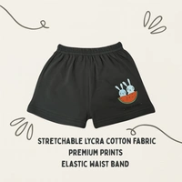 Smurf Finds Organic Cotton Unisex Shorts( Pack of 1pc)| 100% Cotton| Perferct for Babies|Safe Prints| Black | SMST3506 - 9-12 Month, Black