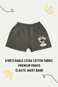 Smurf Finds Organic Cotton Unisex Shorts( Pack of 1pc)| 100% Cotton| Perferct for Babies|Safe Prints| Black | SMST3505 - 12- 18 Month, Black