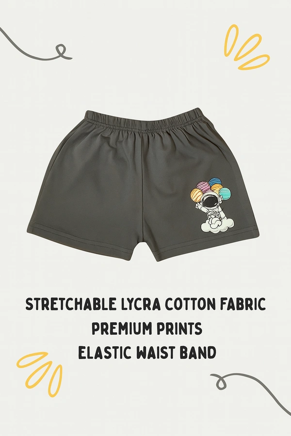 Smurf Finds Organic Cotton Unisex Shorts( Pack of 1pc)| 100% Cotton| Perferct for Babies|Safe Prints| Black | SMST3505 - 12- 18 Month, Black