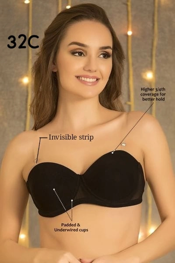 Clovia Padded Daily Wear Bra| Black | CL13001 - Black, 32C
