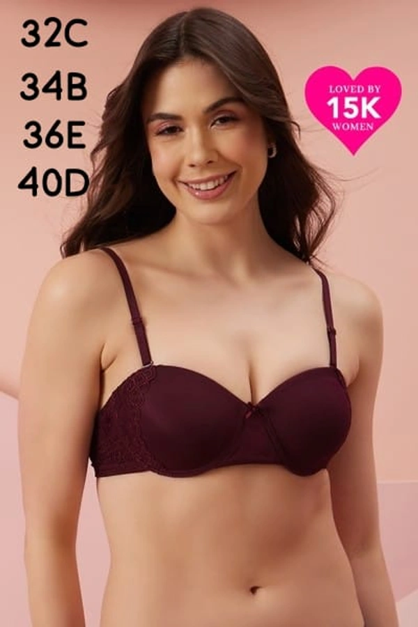 Clovia Padded Daily Wear Bra| Maroon | CL13008 - Maroon, 34 B