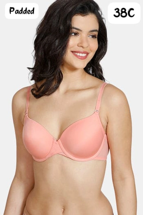 Zivame Padded Seamless Wired bra ZV10504 - 38C, Peach