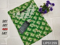 Twill Blue Plus Size Side Cut Liva Kurti LIPS1259 - Green, 3XL