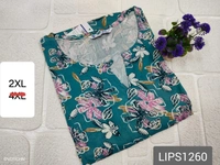 Twill Blue Plus Size Side Cut Liva Kurti LIPS1260 - Rama Green, 2XL