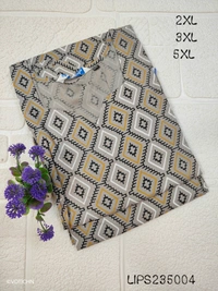 Twill Blue Plus Size Side Cut Liva Kurti LIPS235004 - Blue With Ash, 2XL