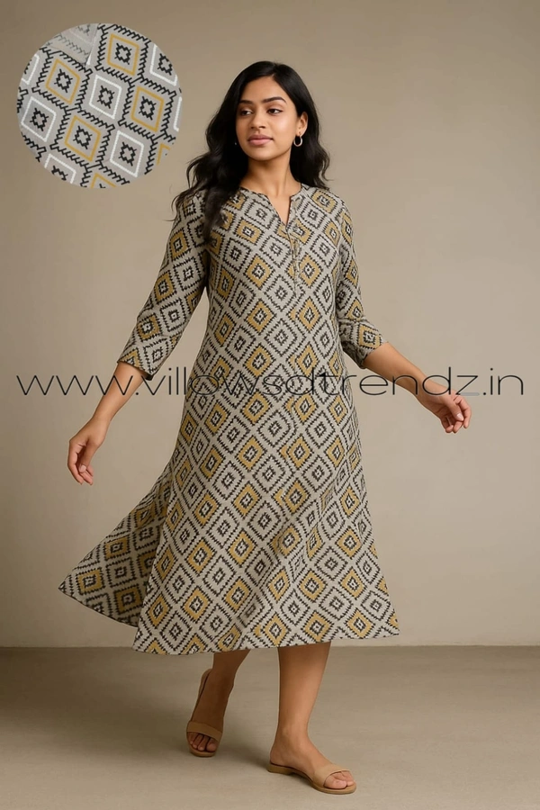 Twill Blue Plus Size Side Cut Liva Kurti LIPS235004 - Blue With Ash, 2XL