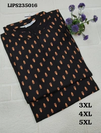 Twill Blue Plus Size Side Cut Liva Kurti LIPS235016 - Black, 5XL