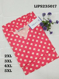 Twill Blue Plus Size Side Cut Liva Kurti LIPS235017 - Coral, 4XL