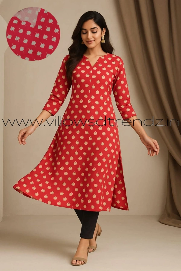 Twill Blue Plus Size Side Cut Liva Kurti LIPS235017 - Coral, 4XL