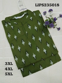 Twill Blue Plus Size Side Cut Liva Kurti LIPS235018 - Forest Green, 4XL