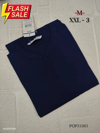 Twill Blue Popcorn Kurti POP21001 - Dark Blue, 2XL