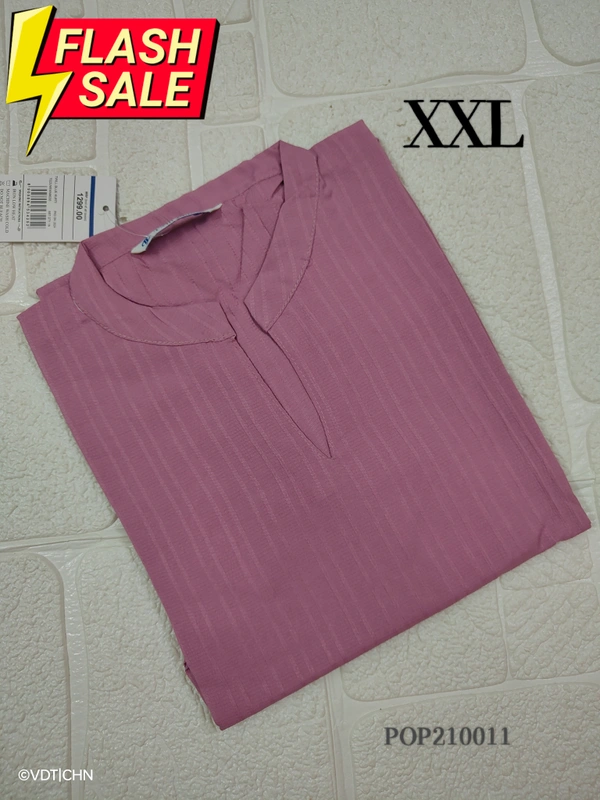 Twill Blue Popcorn Kurti POP210011 - Pink, 2XL