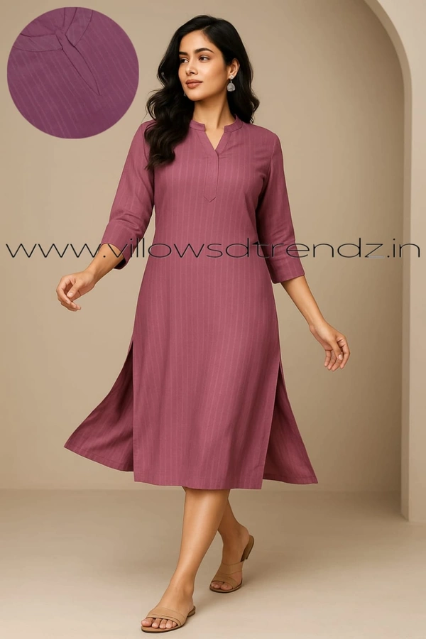 Twill Blue Popcorn Kurti POP210011 - Pink, 2XL