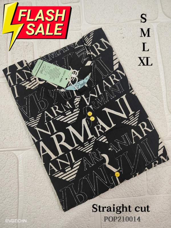 Twill Blue Popcorn Kurti POP210014 - Black, XL