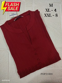 Twill Blue Popcorn Kurti POP21004 - Maroon, M