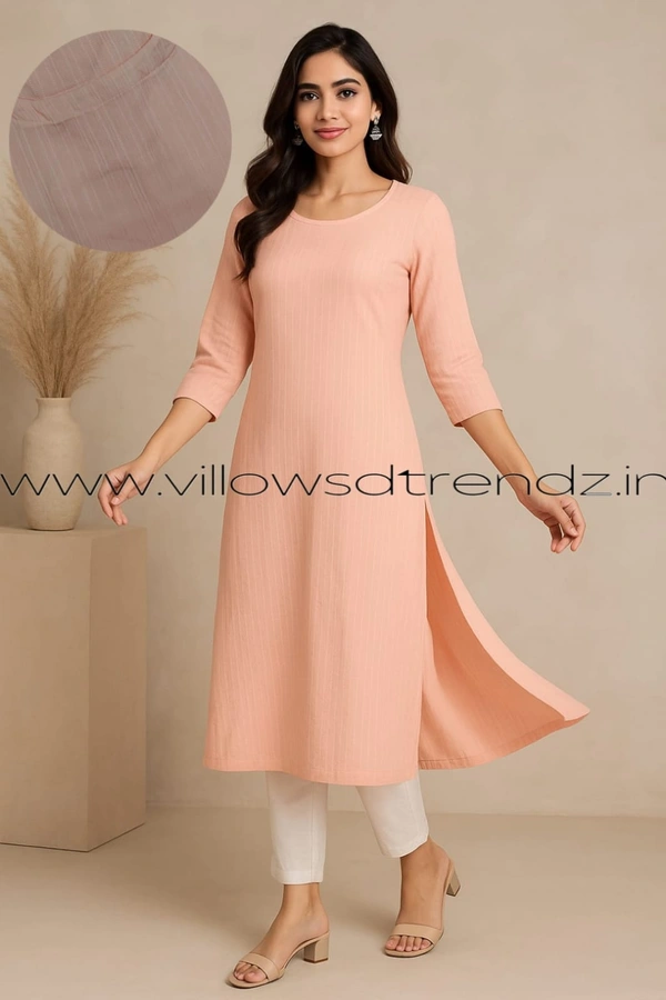 Twill Blue Popcorn Kurti POP21005 - Pink, XL