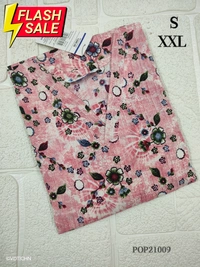 Twill Blue Popcorn Kurti POP21009 - Pink, S