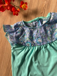 Smurf Finds Premium Cotton Printed Organic Cotton Frock for Girls| 100% Cotton|  Sky Blue | SMDF9303 - Sky Blue, 6-12 Month