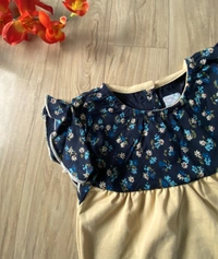 Smurf Finds Premium Cotton Printed Organic Cotton Frock for Girls| 100% Cotton|  Sandle | SMDF9302 - Sandle, 2-4 Yr