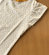 Smurf Finds Premium Cotton Printed Organic Cotton TShirt for Girls| 100% Cotton| Back Buttons|  White | SMTE7304 - 4-6 Month, White