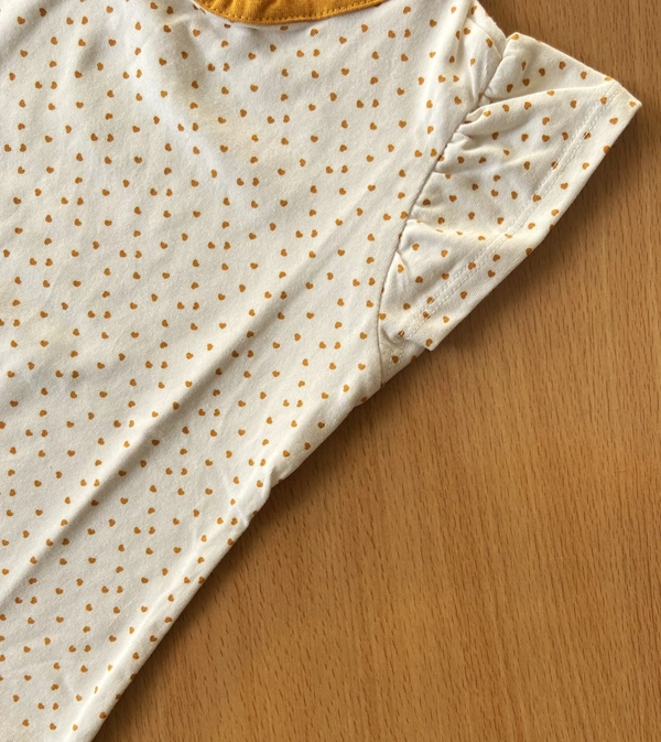 Smurf Finds Premium Cotton Printed Organic Cotton TShirt for Girls| 100% Cotton| Back Buttons|  White | SMTE7304 - 4-6 Month, White