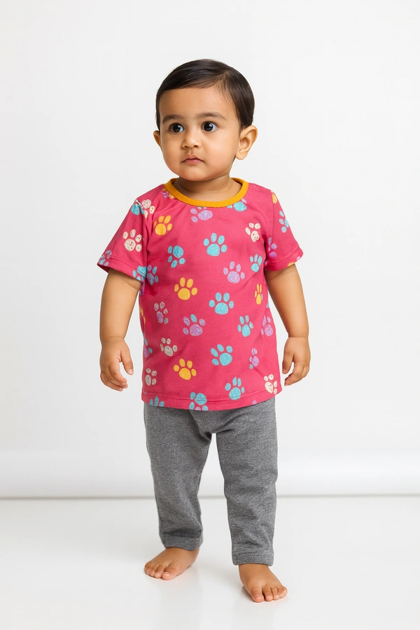Smurf Finds Premium Cotton Printed Organic Cotton Unisex TShirt| 100% Cotton| Pink | T65016 - 6 year, Pink, 1