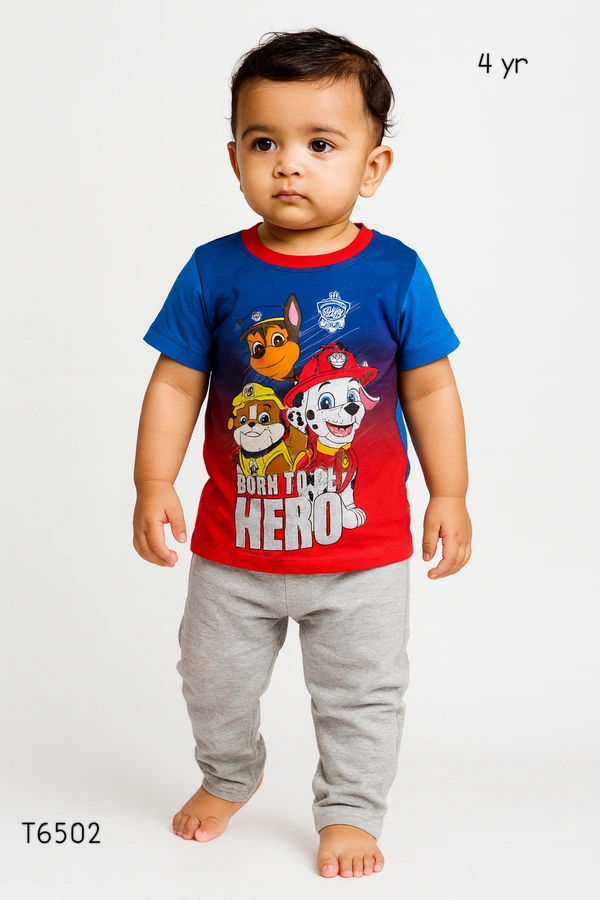 Smurf Finds Premium Cotton Printed Organic Cotton Unisex TShirt| 100% Cotton| Red | T6502 - 4 Year, Red, 1