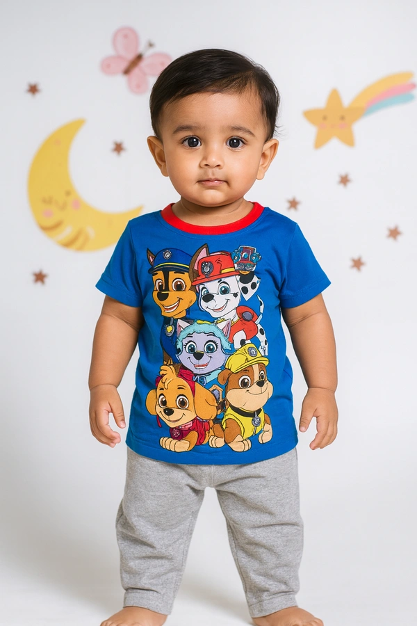 Smurf Finds Premium Cotton Printed Organic Cotton Unisex TShirt| 100% Cotton | Blue | T65018 - 4 Year, Blue, 1