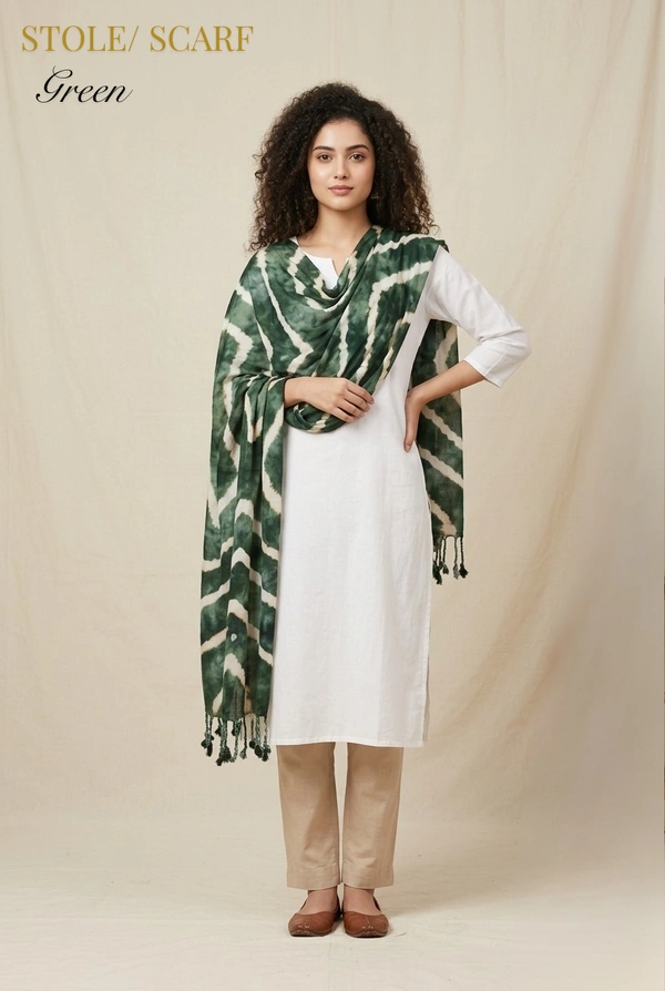 Ruthvi Ethnics Premium Rayon Cotton Scraf| Stole| Daily Wear| Green | ST95010 - FS, Green