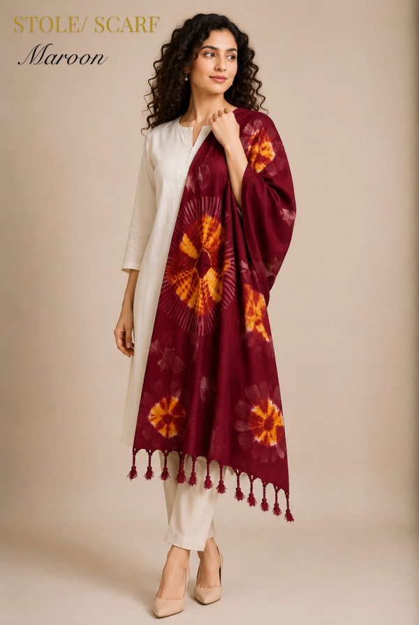 Ruthvi Ethnics Premium Rayon Cotton Scraf| Stole| Daily Wear| Maroon| ST95025 - FS, Maroon