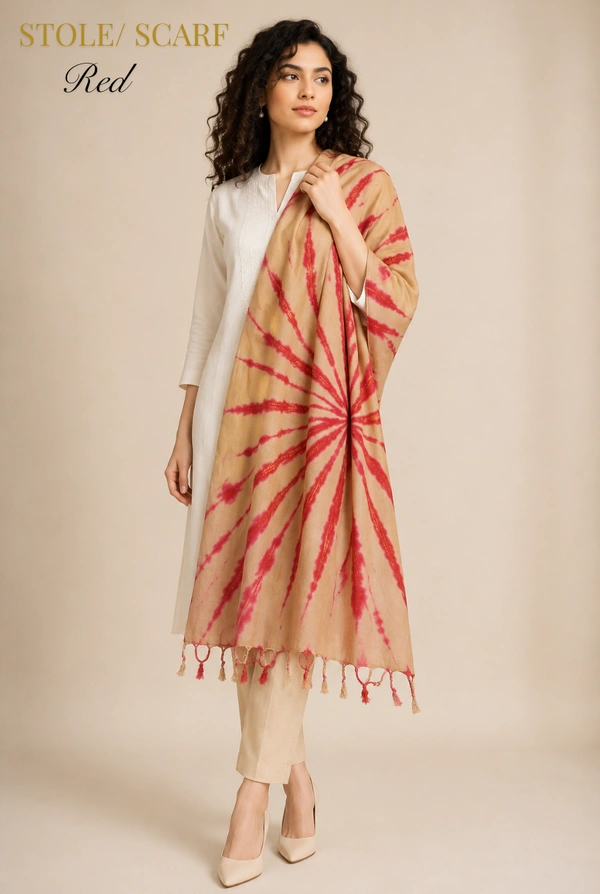 Ruthvi Ethnics Premium Rayon Cotton Scraf| Stole| Daily Wear| Red | ST95014 - FS, Red
