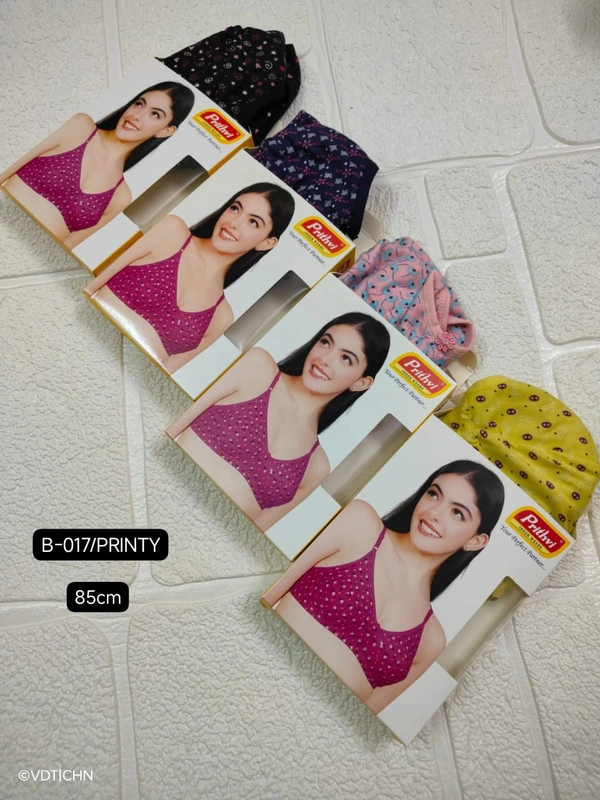 Prithvi Printy camisole soft and comfort fabric Back Closure - hook and eye, Non padded, B-017/PRINTY - 85, Black