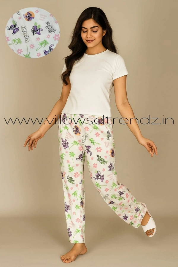 Smurf Finds Pyjama Full Pant | Cotton | White | PY9021 - S, White
