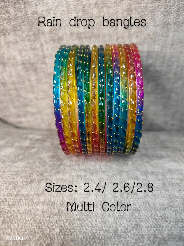 Ruthvi's Etnics Rain Drop Bangles RDB9002 - 2.8, Multi Colour