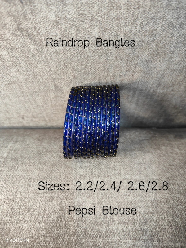Ruthvi's Etnics Rain Drop Bangles RDB9004 - 2.4, Pepsi Blue