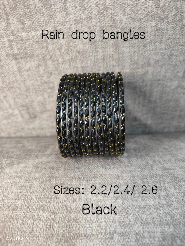 Ruthvi's Etnics Rain Drop Bangles RDB9005 - 2.2, Black