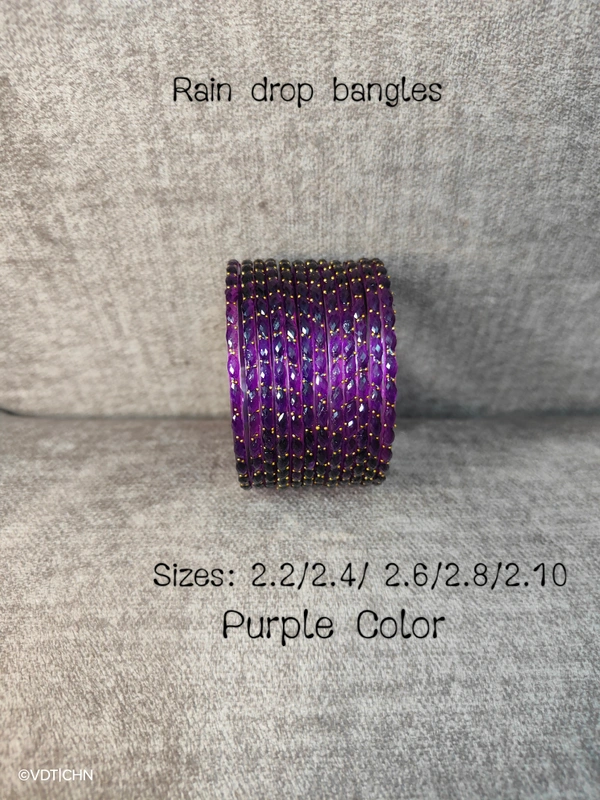 Ruthvi's Etnics Rain Drop Bangles RDB9009 - 2.1, Purple
